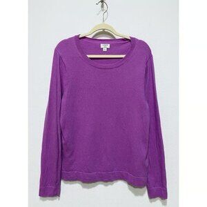 J Crew Teddie Sweater Womens XL Barbie Pink Cotton Merino Wool Cozy Comfy Preppy